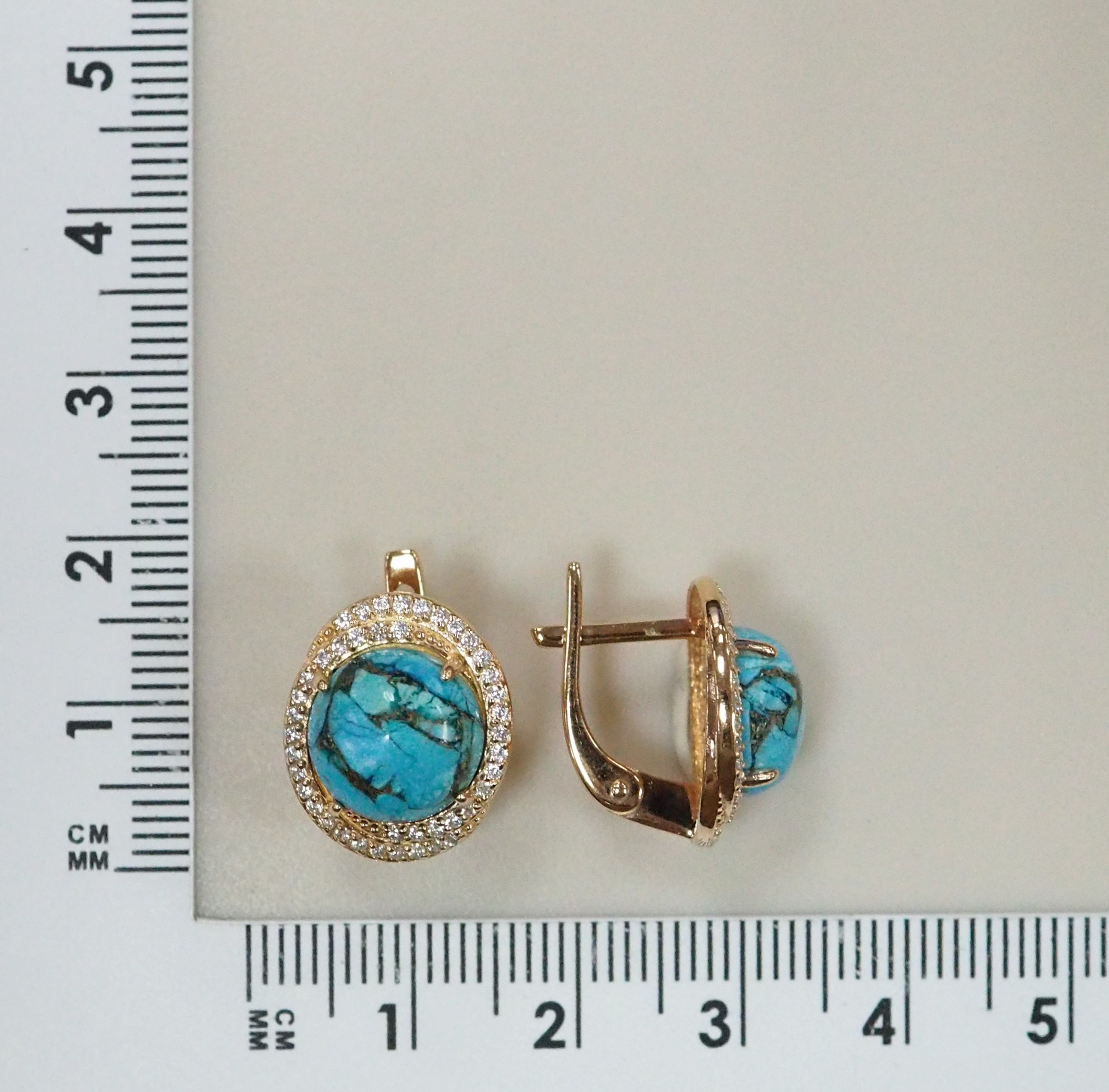Серебряные серьги с бирюзой